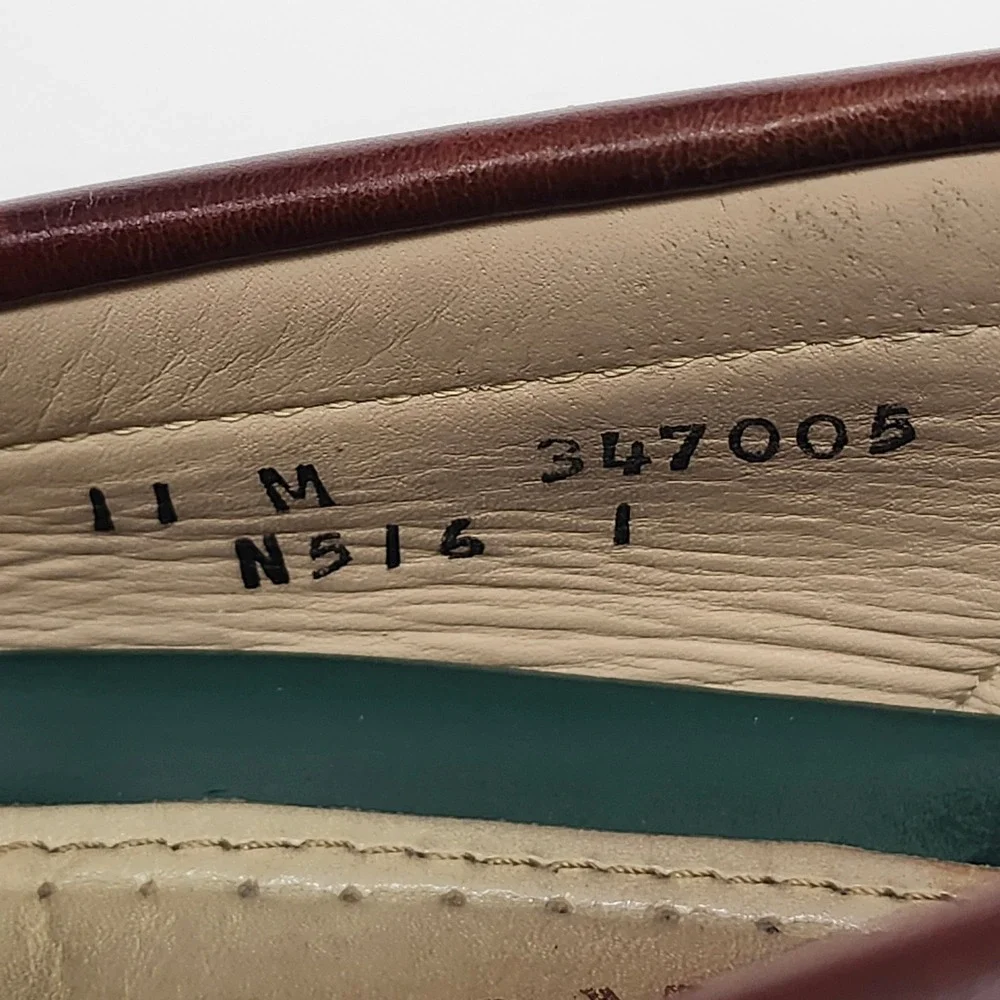 Vintage Dexter Two Tone Kiltie Tassel Loafers Oxblood Green Leather USA 11M